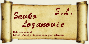 Savko Lozanović vizit kartica